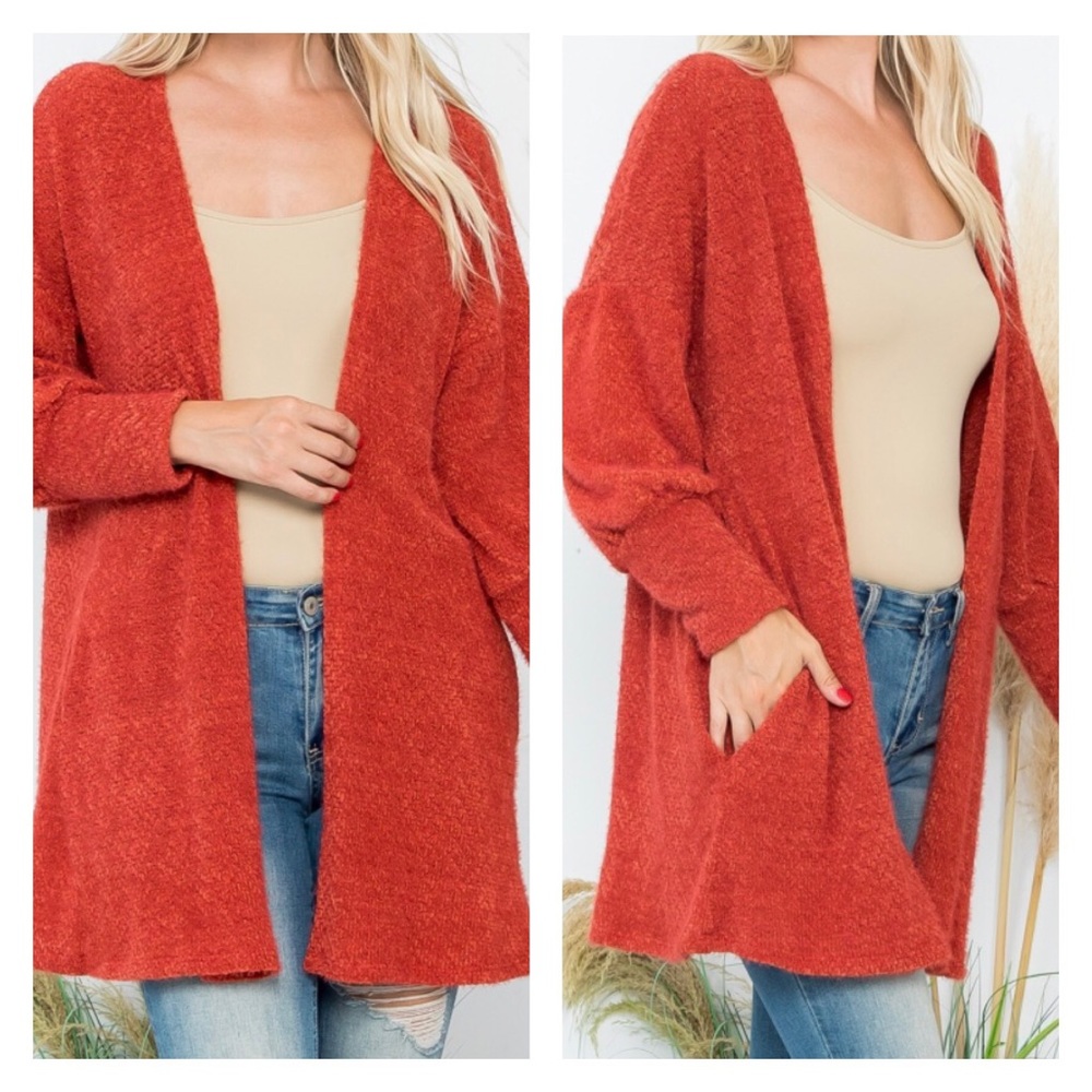 LAST ONE! NWT Burnt Orange Fuzzy Cardigan